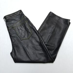 Saxony Genuine leather Black pants W34